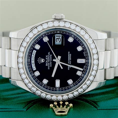 rolex day date 41 white gold diamond face|More.